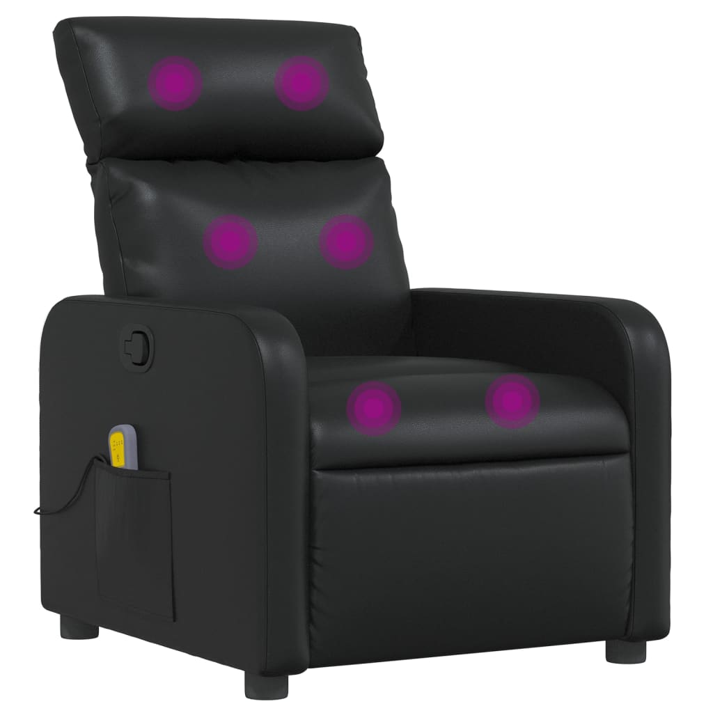 Fauteuil de massage simili cuir noir