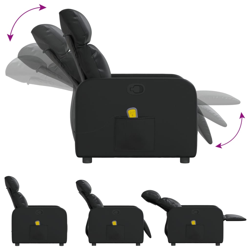 Fauteuil de massage simili cuir noir