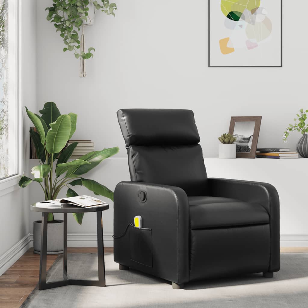 Fauteuil de massage simili cuir noir