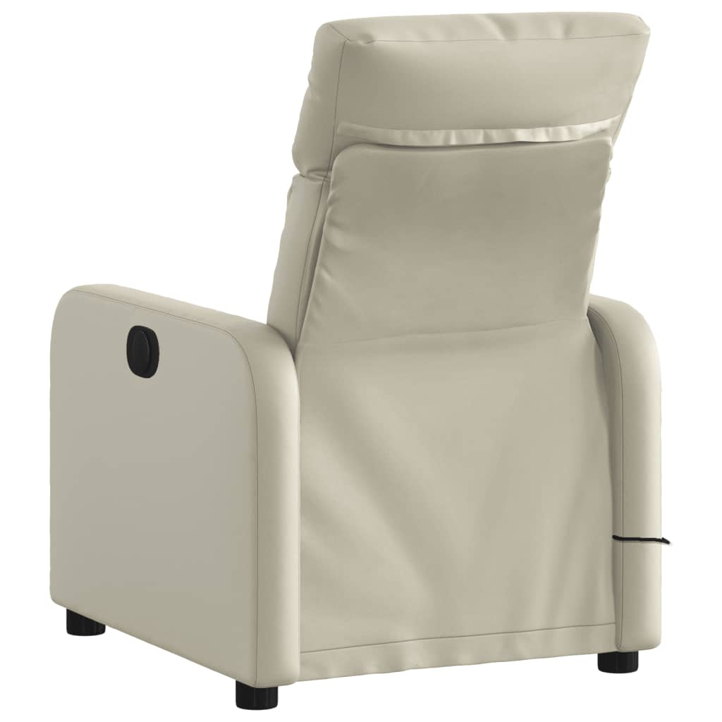 Fauteuil de massage simili cuir crème