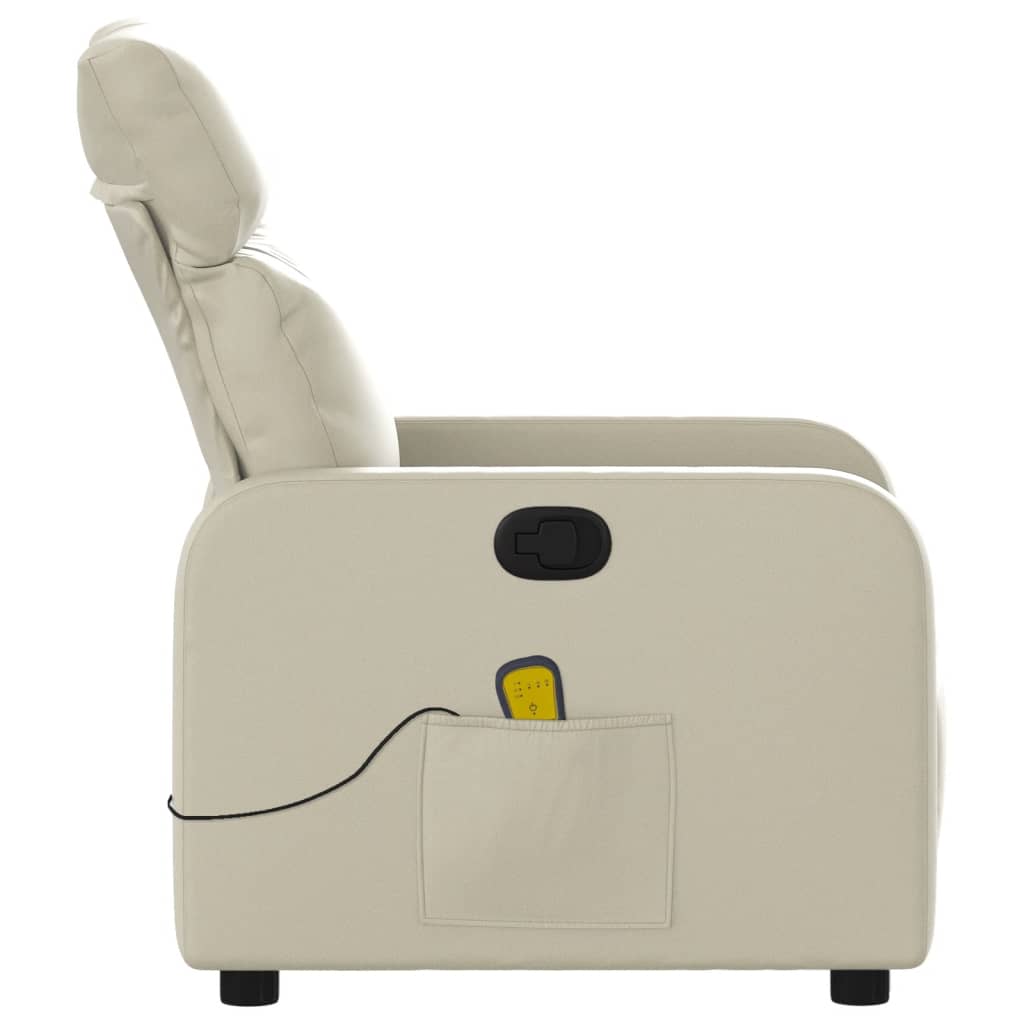 Fauteuil de massage simili cuir crème