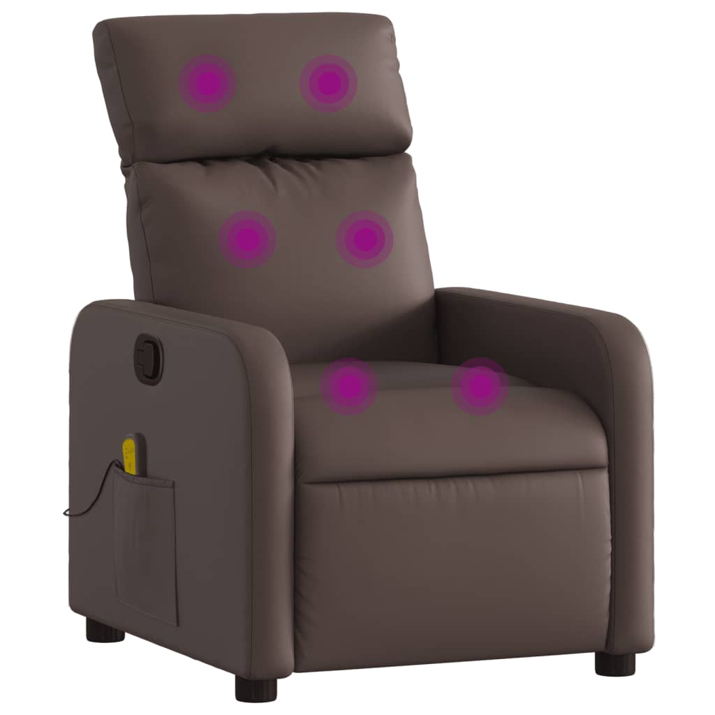 Fauteuil de massage simili cuir marron