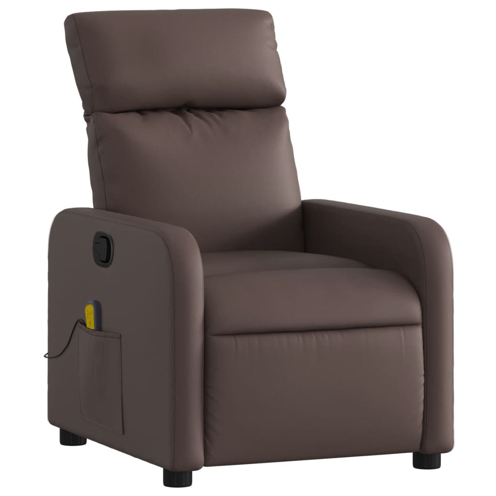 Fauteuil de massage simili cuir marron