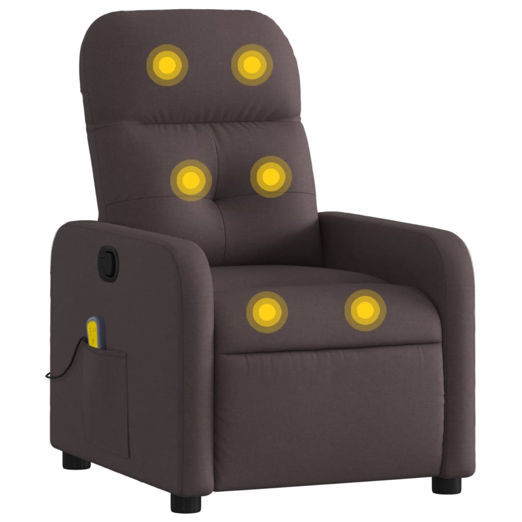 Fauteuil de massage tissu marron foncé
