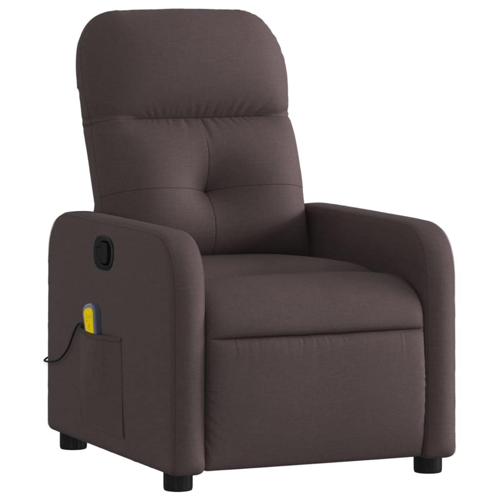 Fauteuil de massage tissu marron foncé