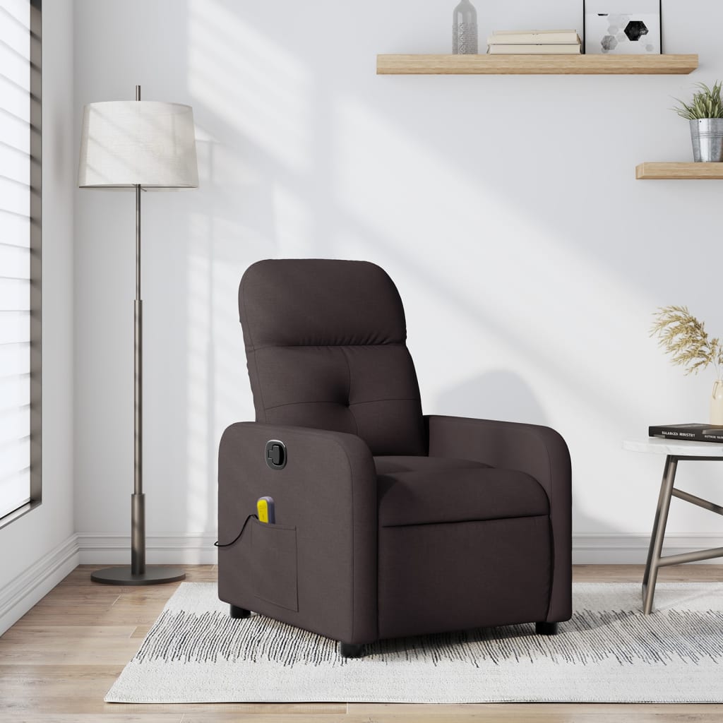 Fauteuil de massage tissu marron foncé