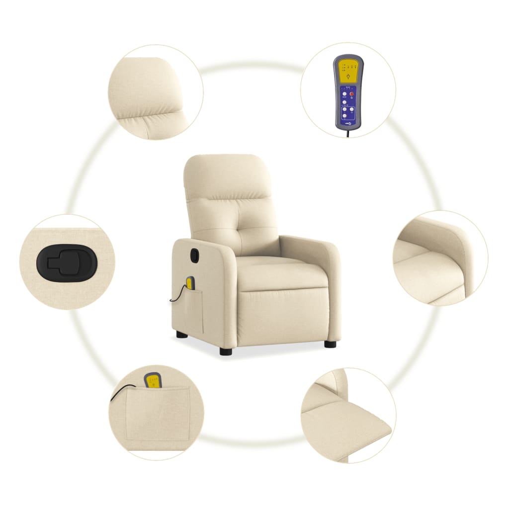 Fauteuil de massage tissu crème