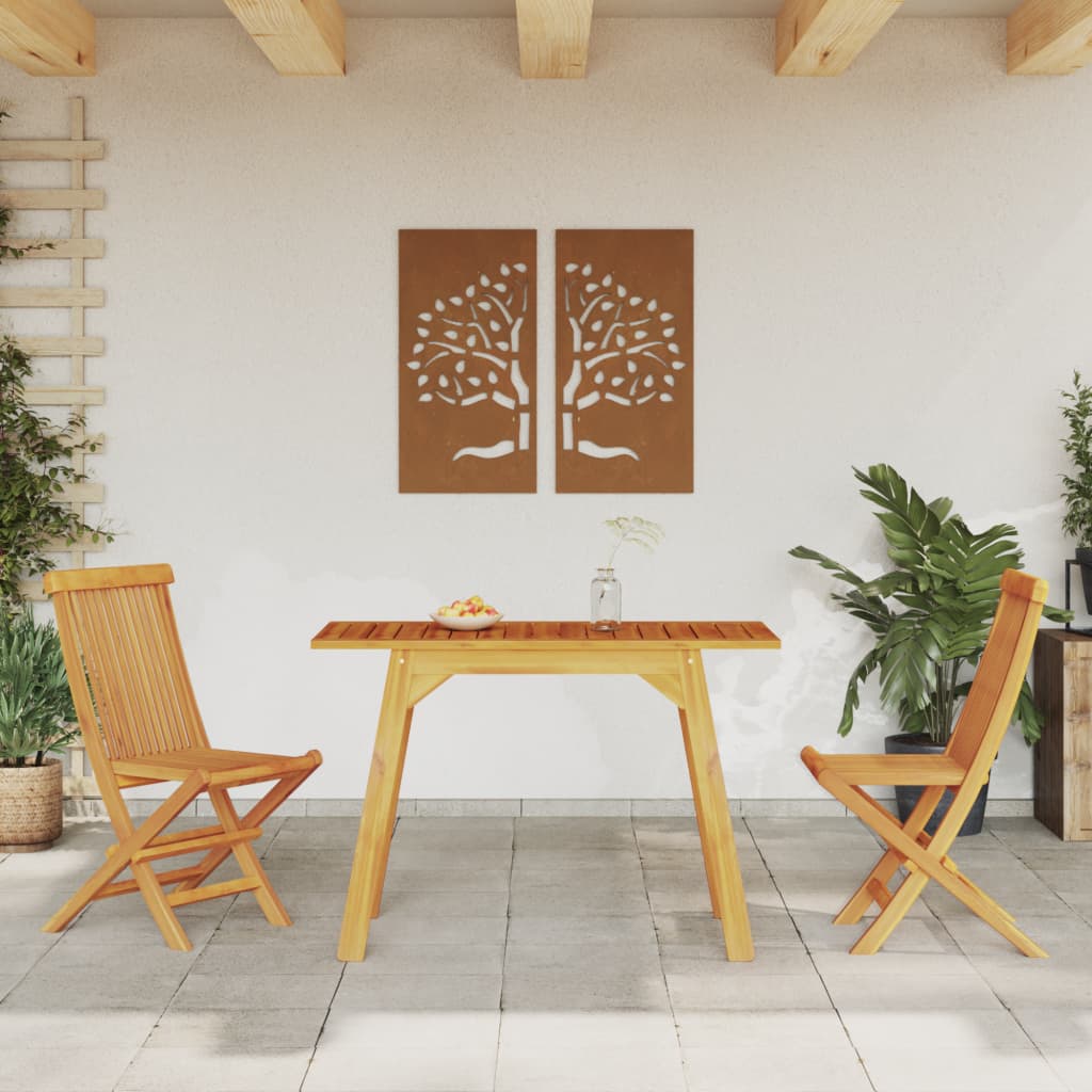 Table à manger de jardin 110x56x75 cm en bois d'acacia massif