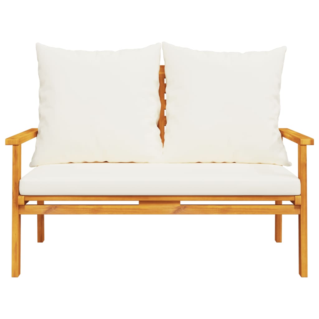 Canapé de jardin 120 cm avec coussins en bois d'acacia massif