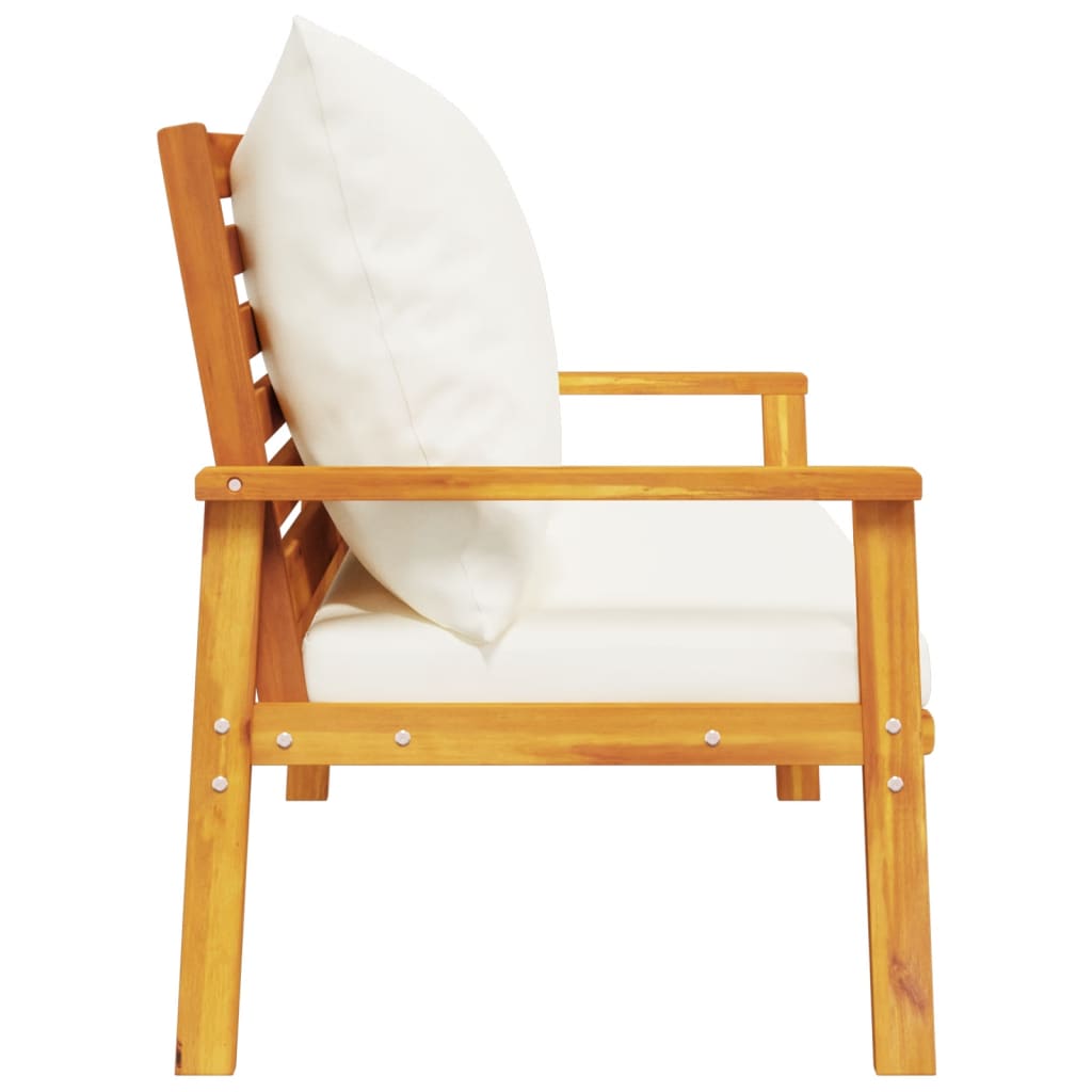 Canapé de jardin 120 cm avec coussins en bois d'acacia massif