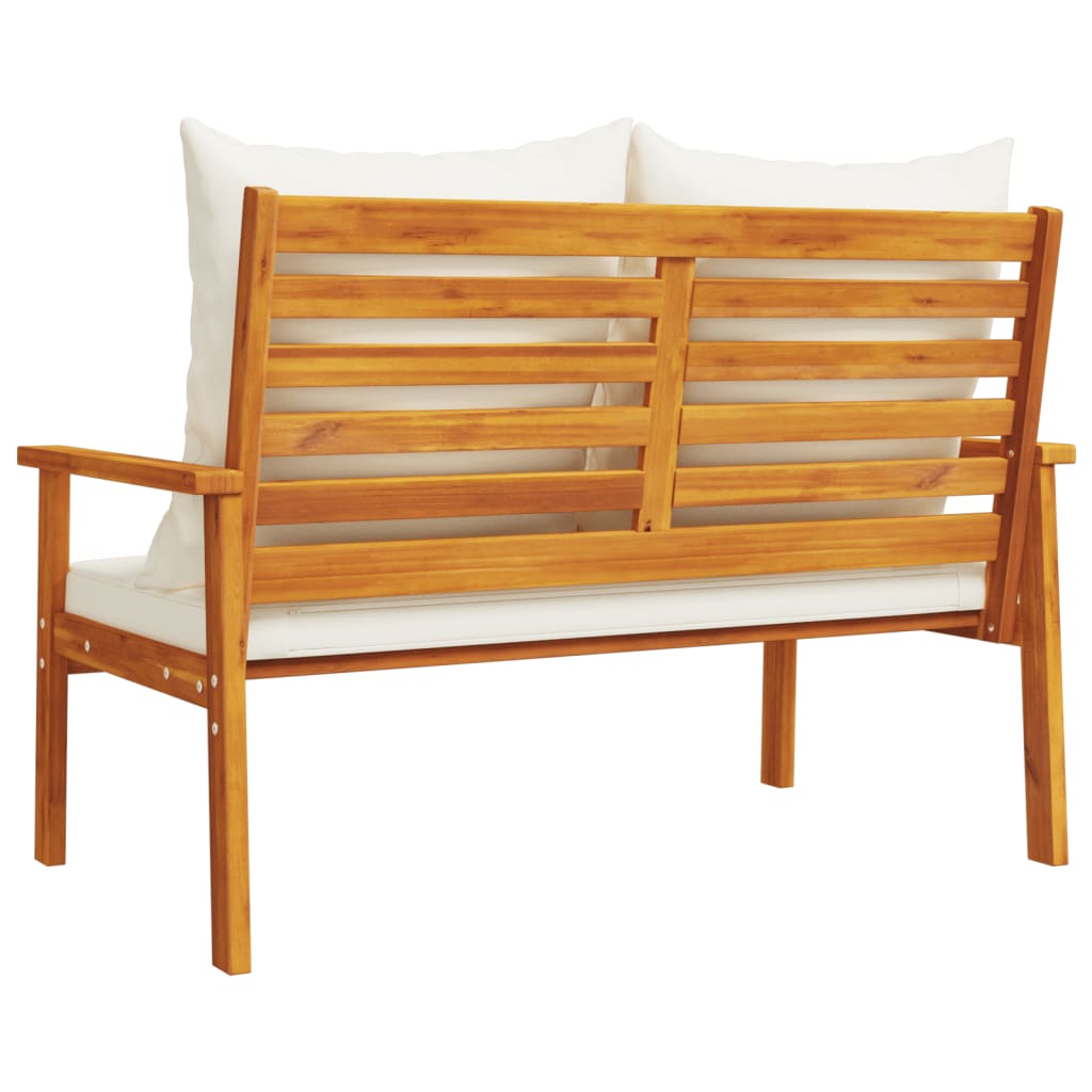 Canapé de jardin 120 cm avec coussins en bois d'acacia massif
