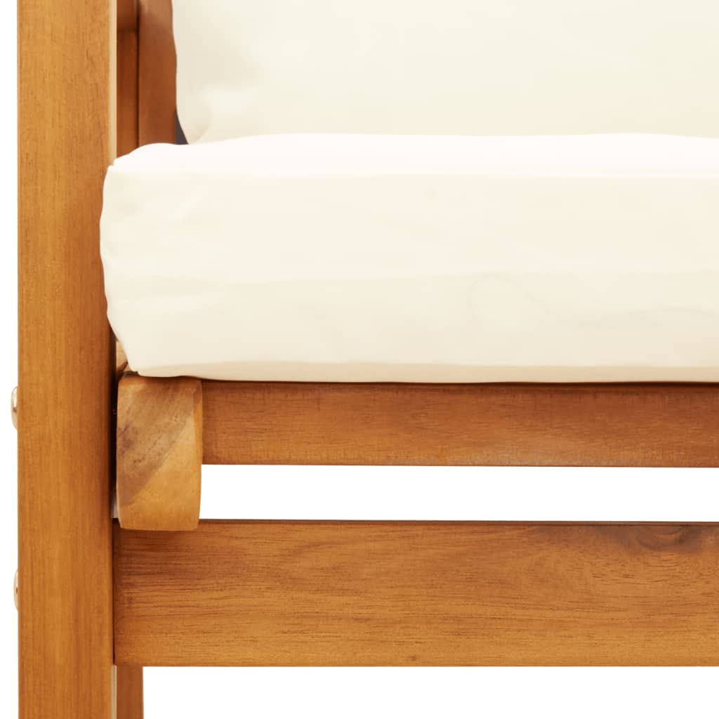Canapé de jardin 120 cm avec coussins en bois d'acacia massif