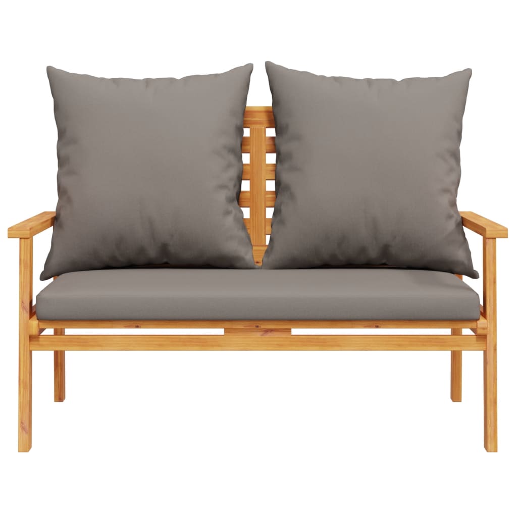 Canapé de jardin 120 cm avec coussins en bois d'acacia massif