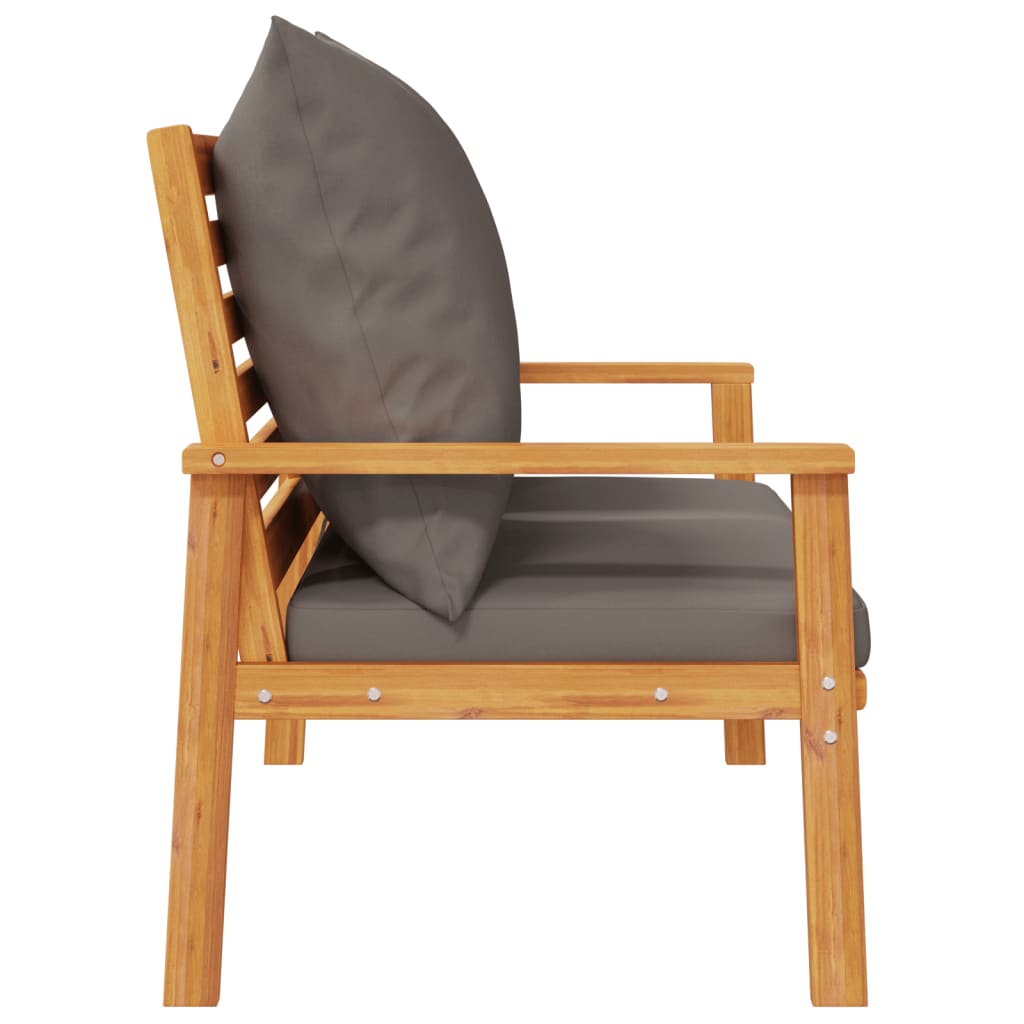 Canapé de jardin 120 cm avec coussins en bois d'acacia massif