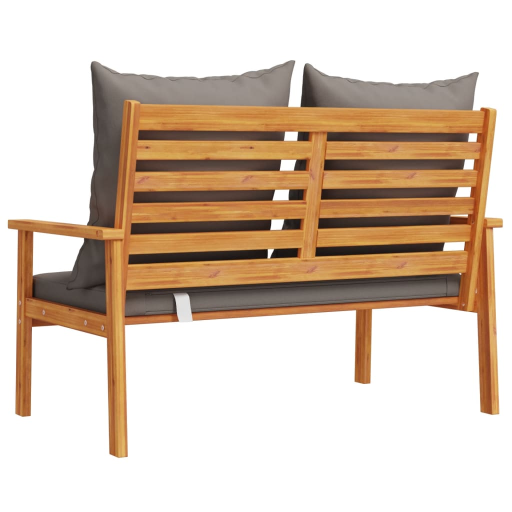 Canapé de jardin 120 cm avec coussins en bois d'acacia massif