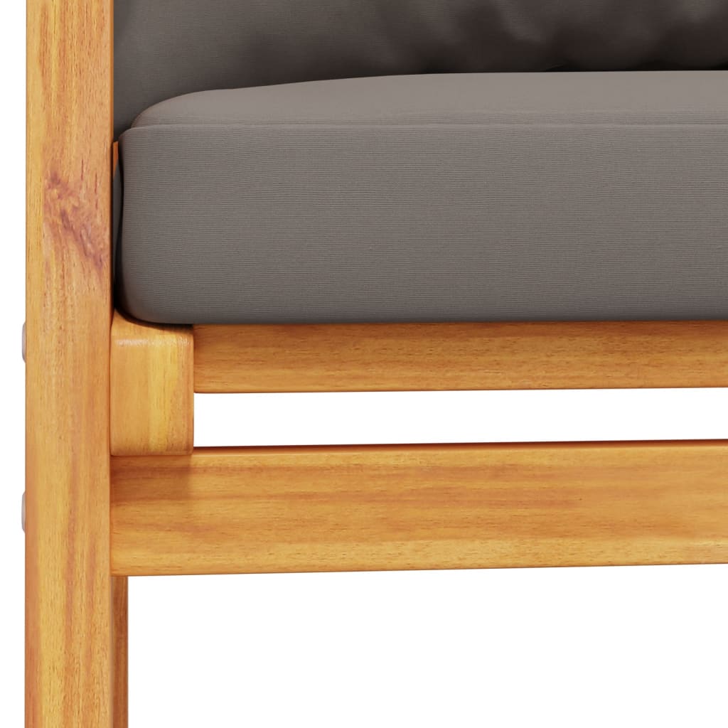 Canapé de jardin 120 cm avec coussins en bois d'acacia massif