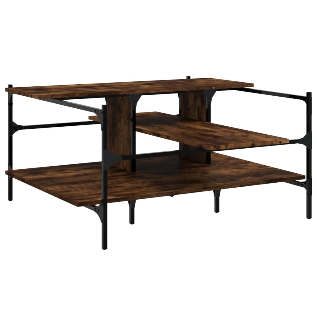 Coffee table smoked oak 100x100x48.5 cm wood material