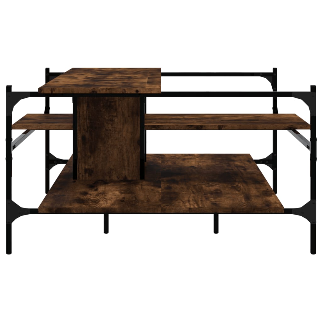 Coffee table smoked oak 100x100x48.5 cm wood material
