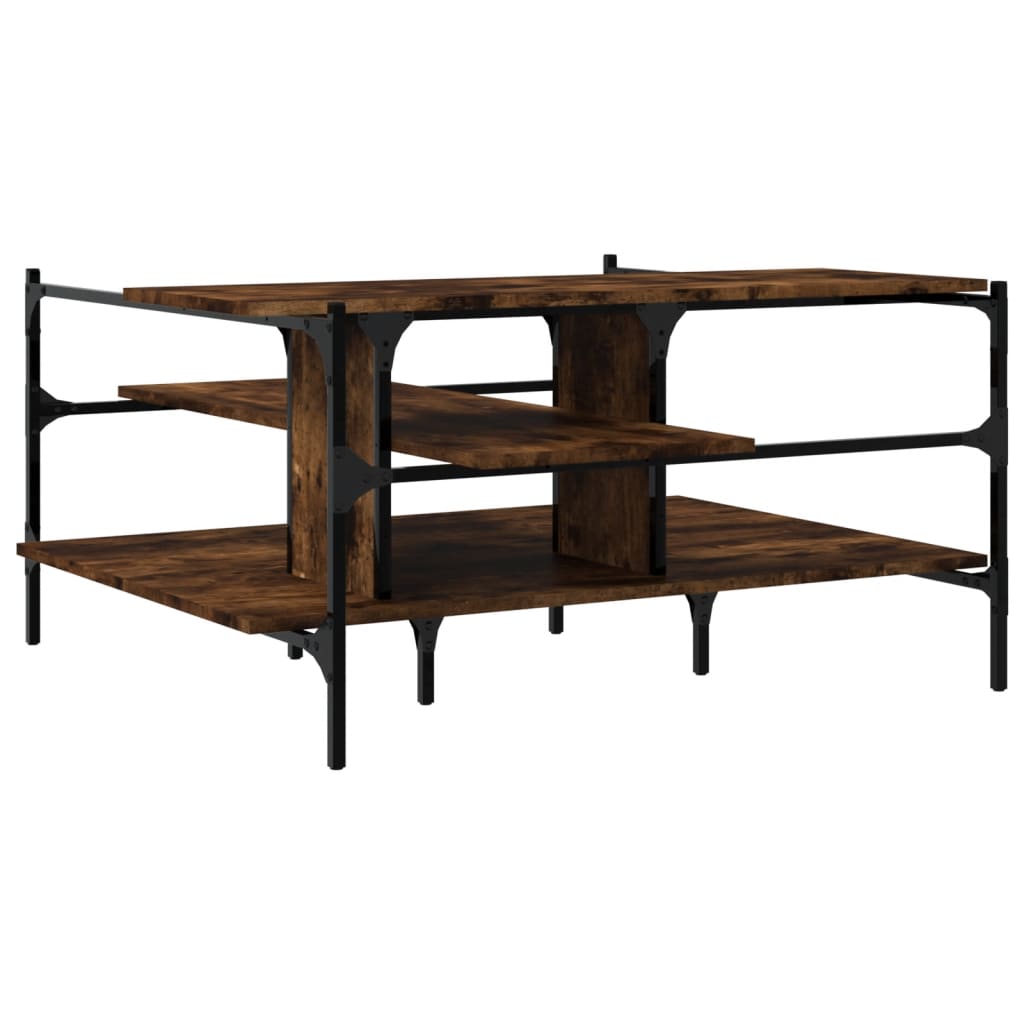 Coffee table smoked oak 100x100x48.5 cm wood material