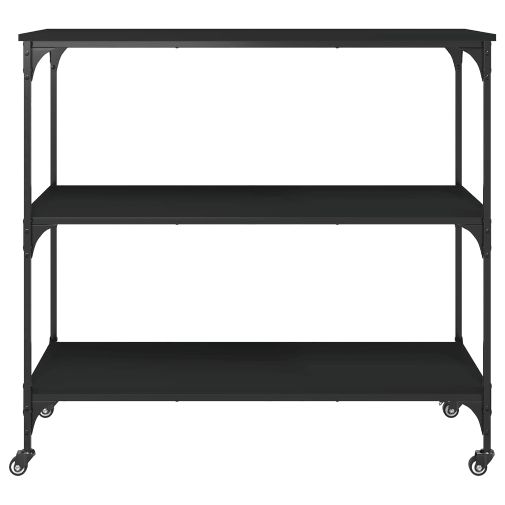 Kitchen Cart Black 102x50x95 cm Wood Material