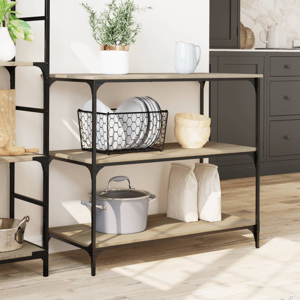 Kitchen trolley Sonoma oak 102x50x95 cm wood material