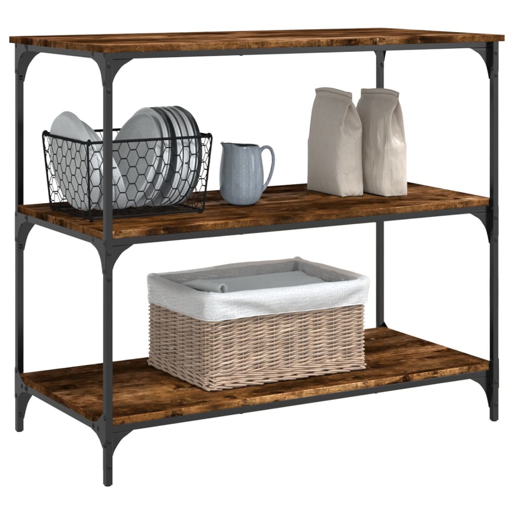 Desserte de cuisine chêne fumé 102x50x95 cm en bois