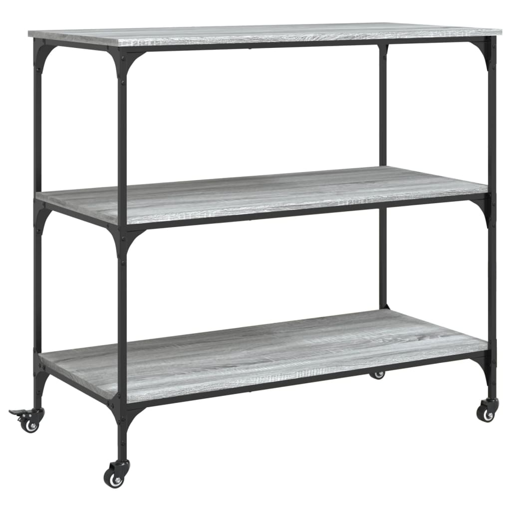 Kitchen Cart Grey Sonoma 102x50x95 cm Wood Material