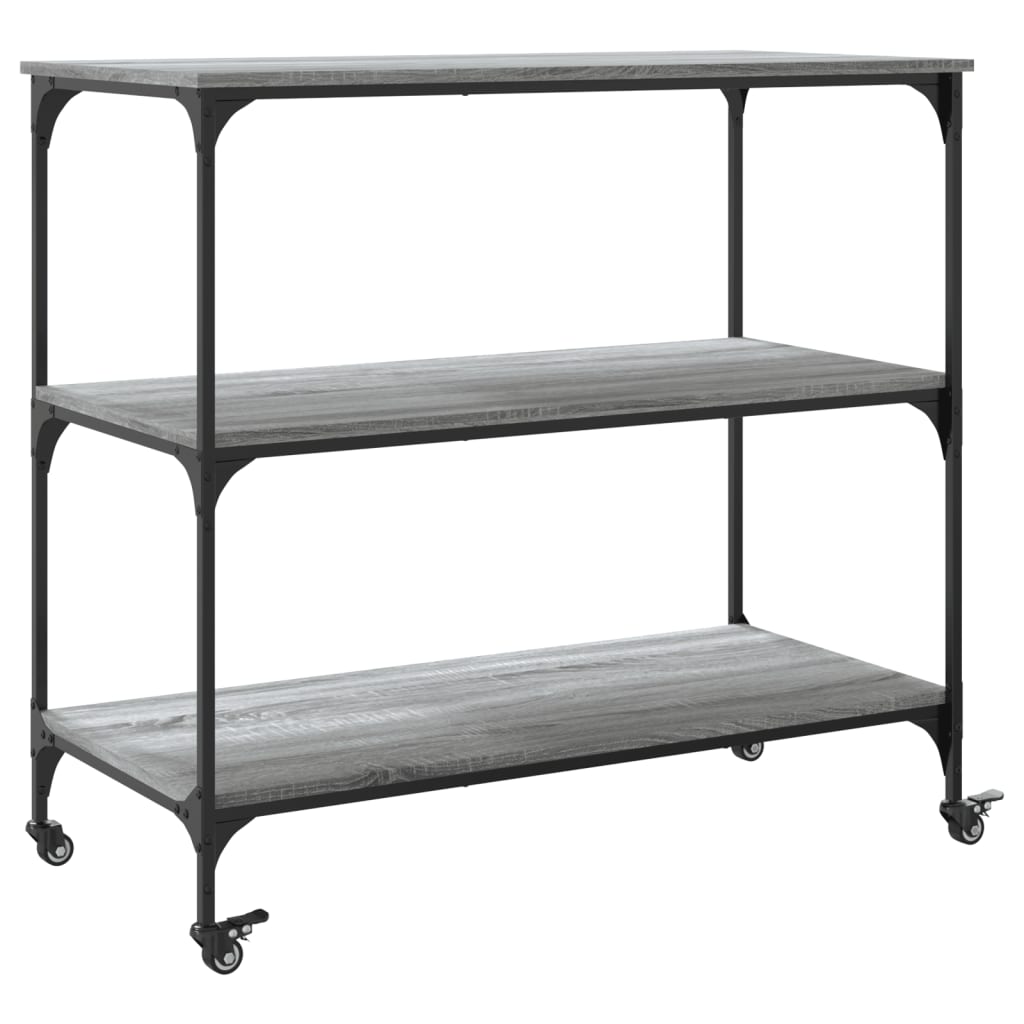 Kitchen Cart Grey Sonoma 102x50x95 cm Wood Material