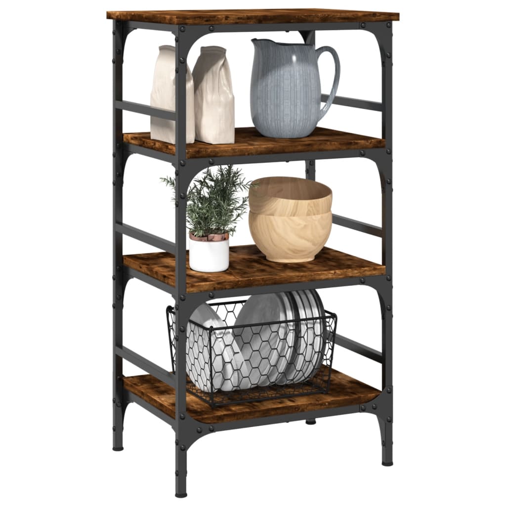 Kitchen trolley smoked oak 45x35x89.5 cm wood material