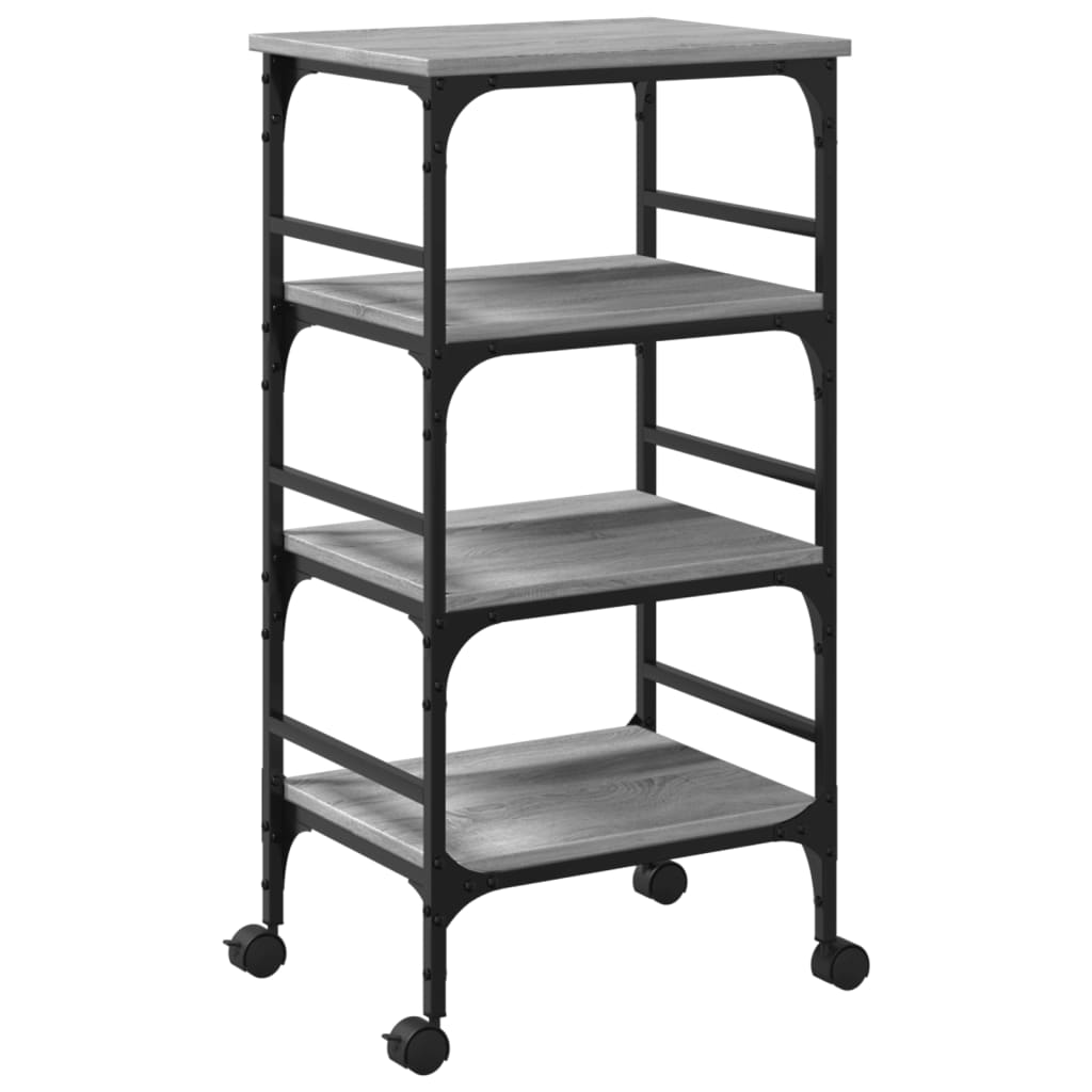 Kitchen Cart Grey Sonoma 45x35x89.5 cm Wood Material
