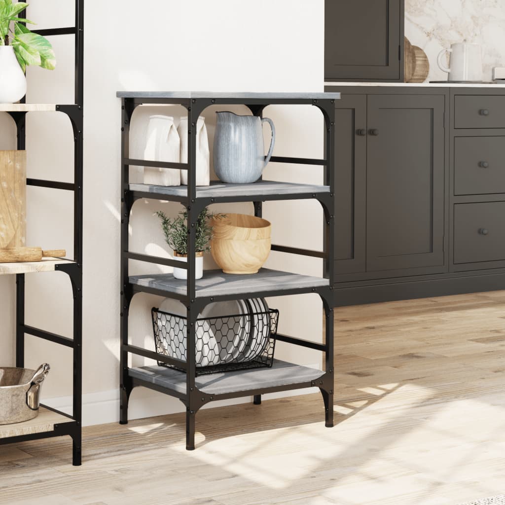 Kitchen Cart Grey Sonoma 45x35x89.5 cm Wood Material
