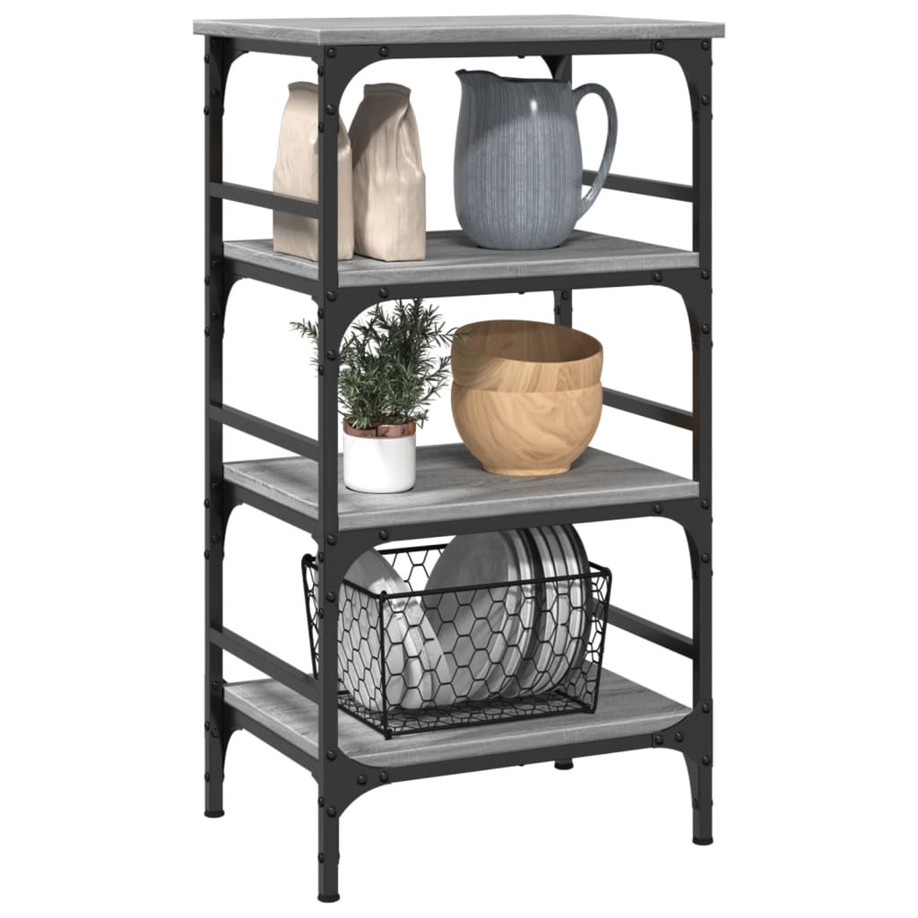 Kitchen Cart Grey Sonoma 45x35x89.5 cm Wood Material
