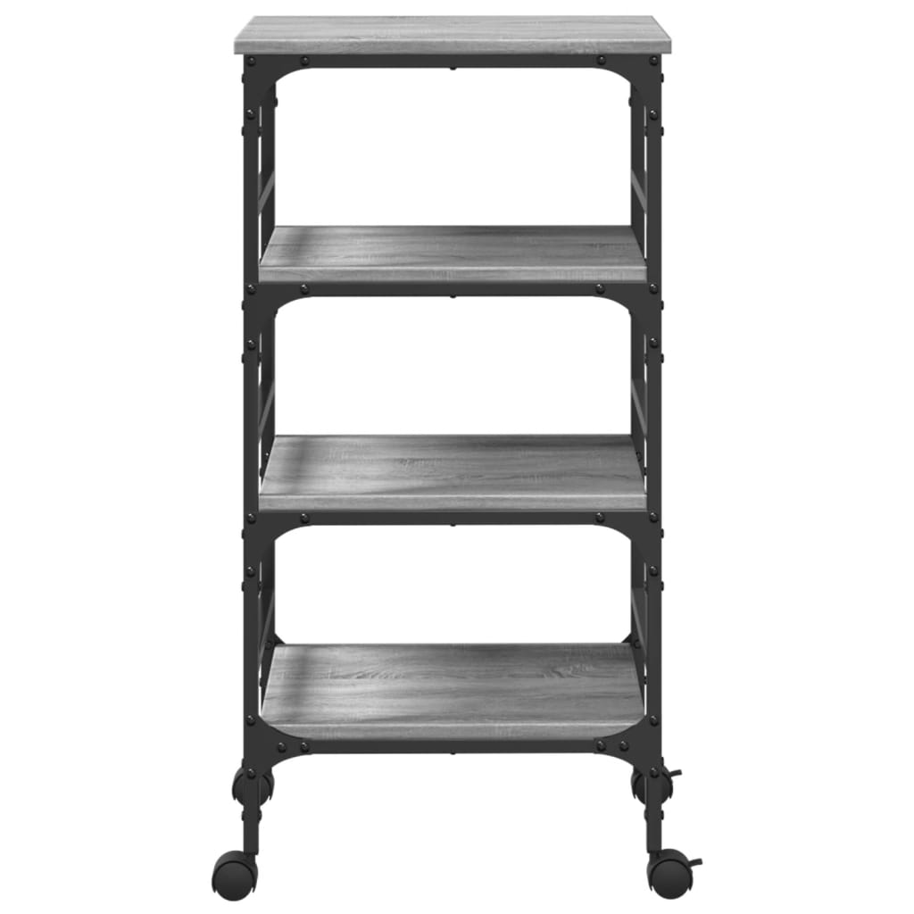 Kitchen Cart Grey Sonoma 45x35x89.5 cm Wood Material