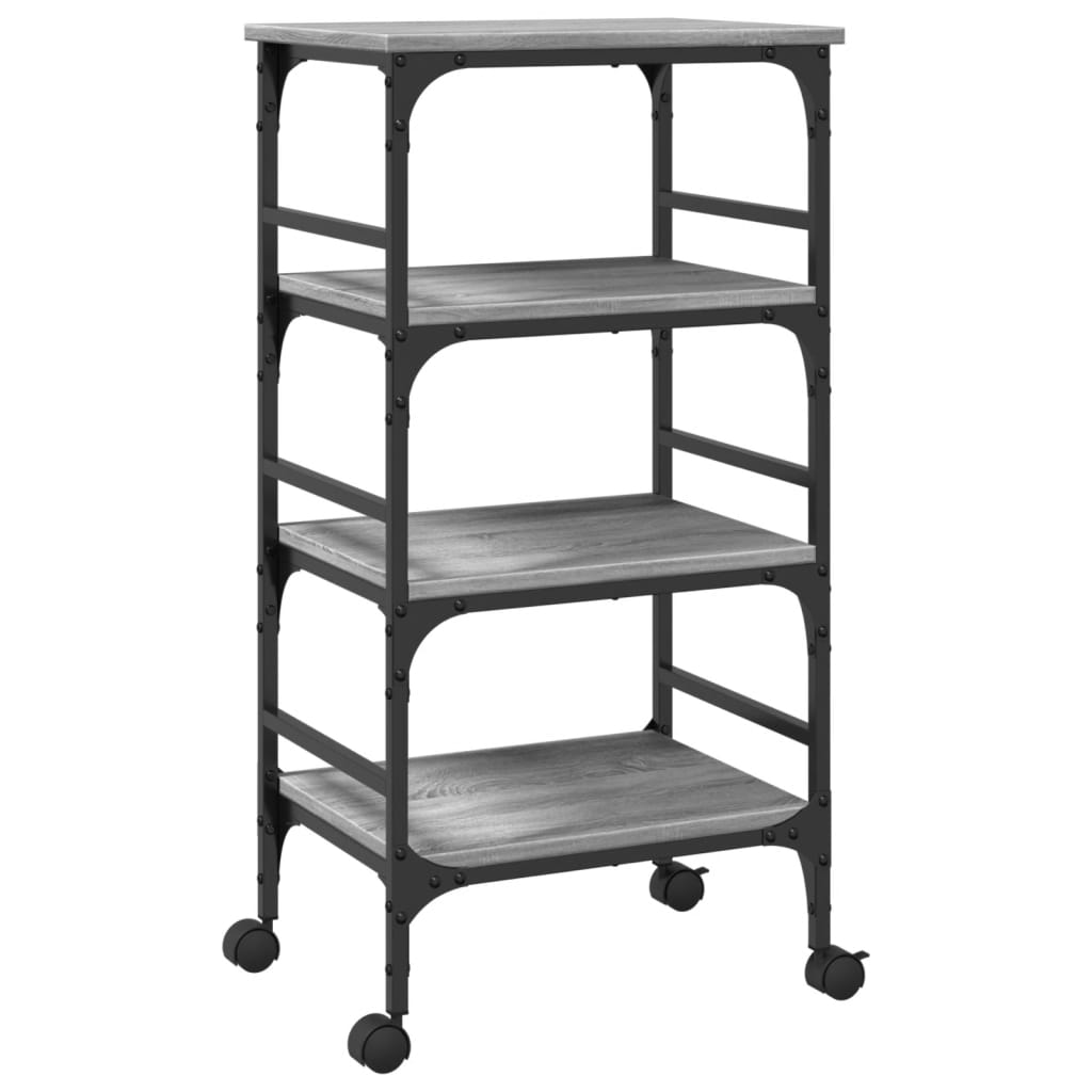 Kitchen Cart Grey Sonoma 45x35x89.5 cm Wood Material
