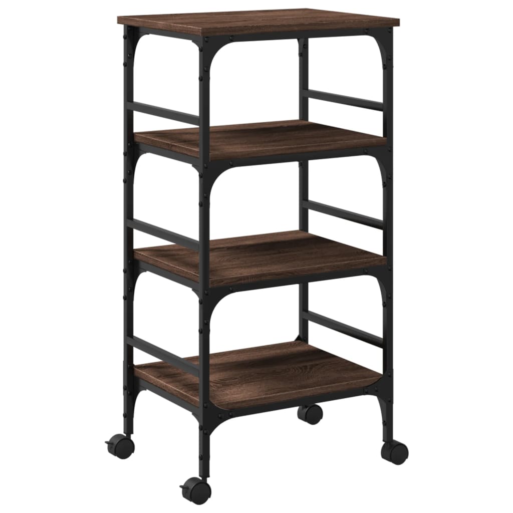 Kitchen trolley brown oak look 45x35x89.5 cm wood material