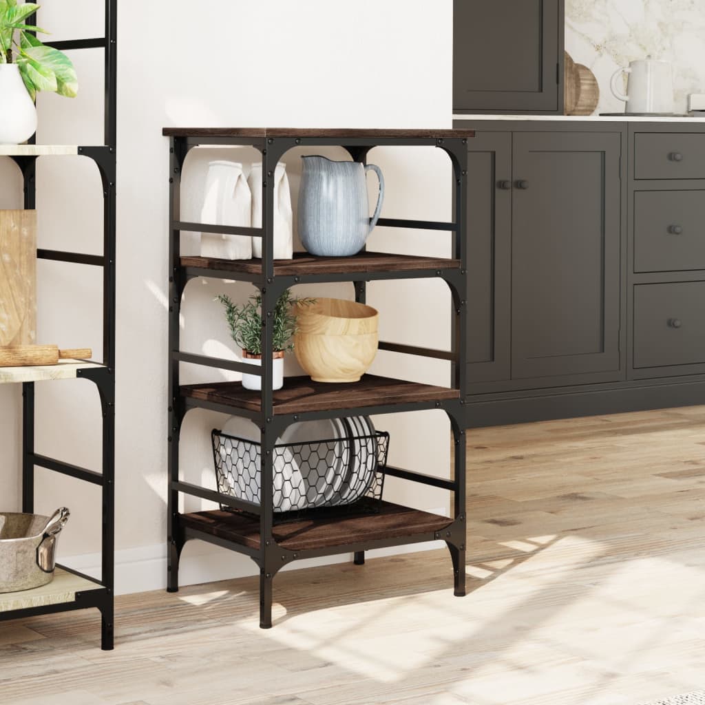 Kitchen trolley brown oak look 45x35x89.5 cm wood material