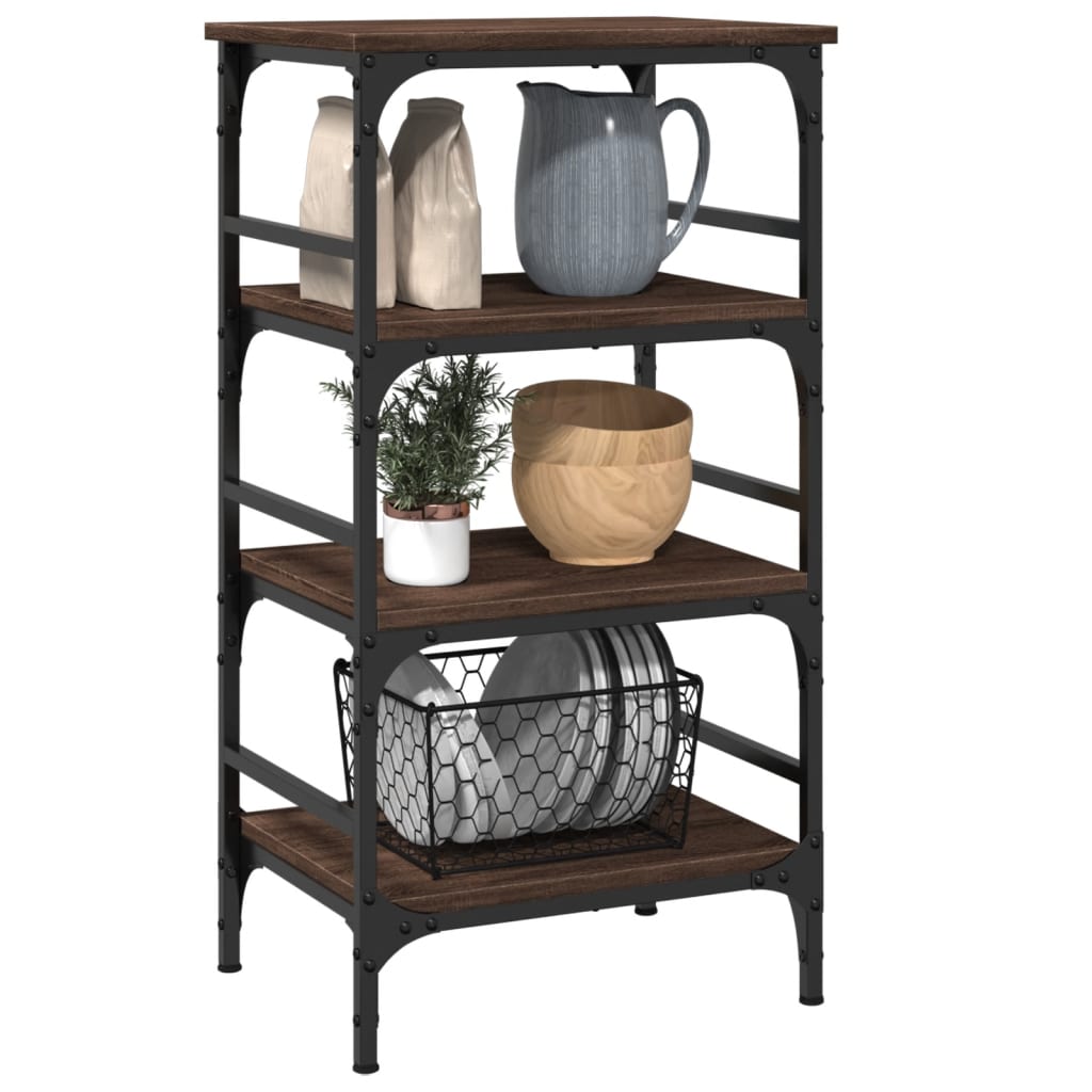Kitchen trolley brown oak look 45x35x89.5 cm wood material
