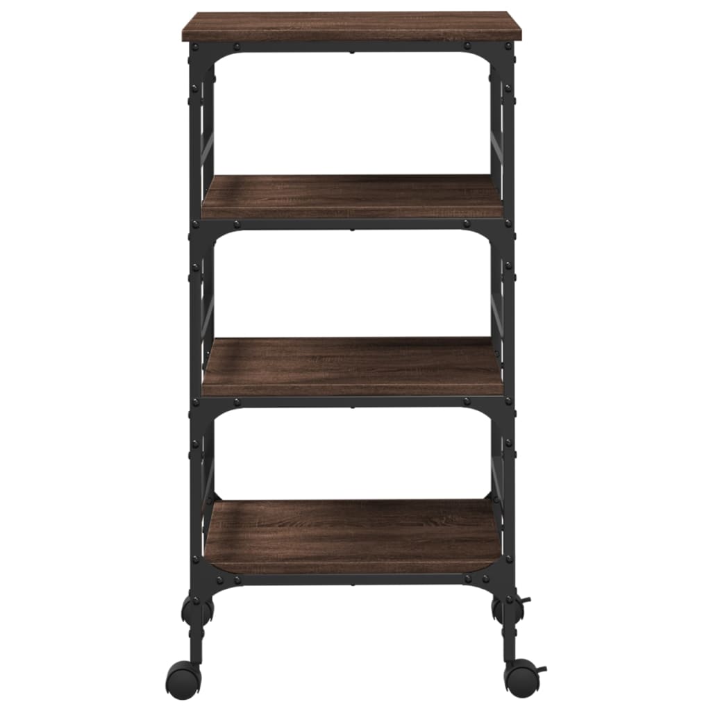 Kitchen trolley brown oak look 45x35x89.5 cm wood material