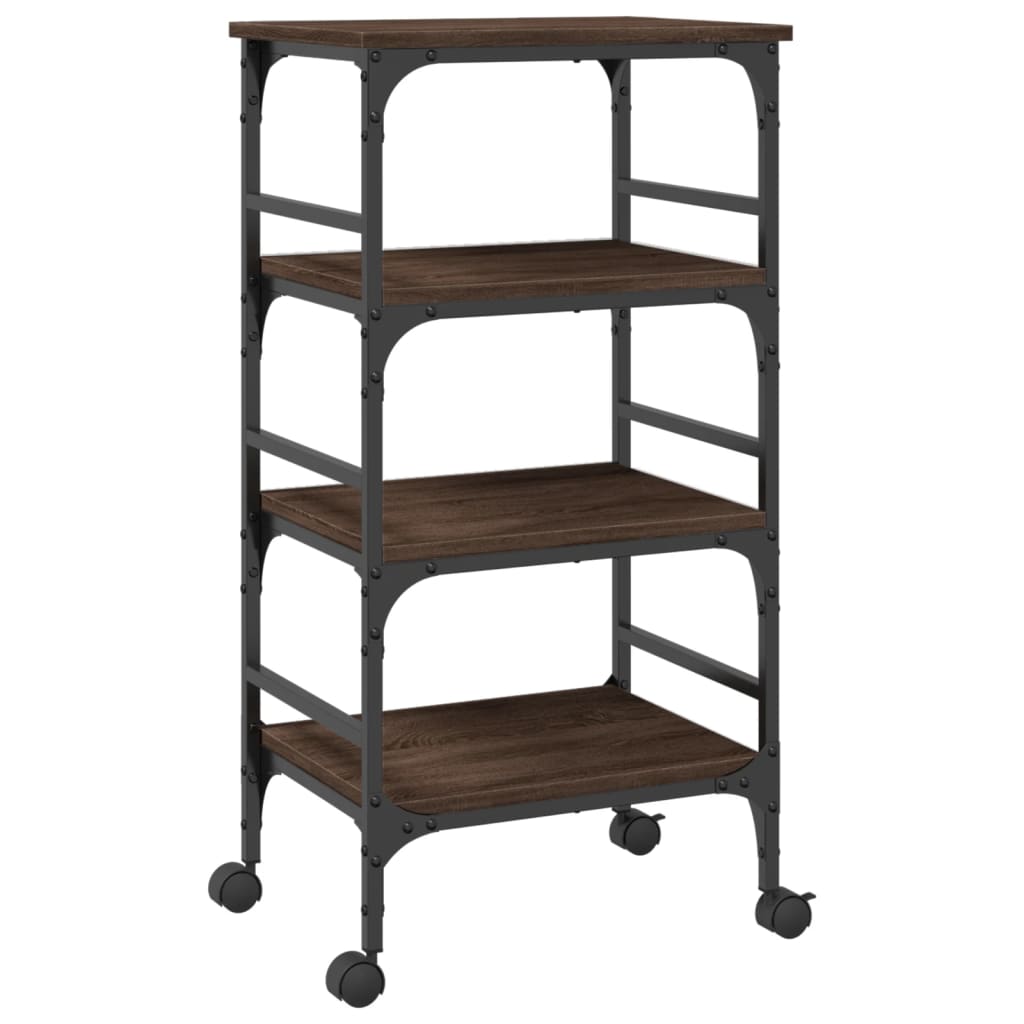 Kitchen trolley brown oak look 45x35x89.5 cm wood material