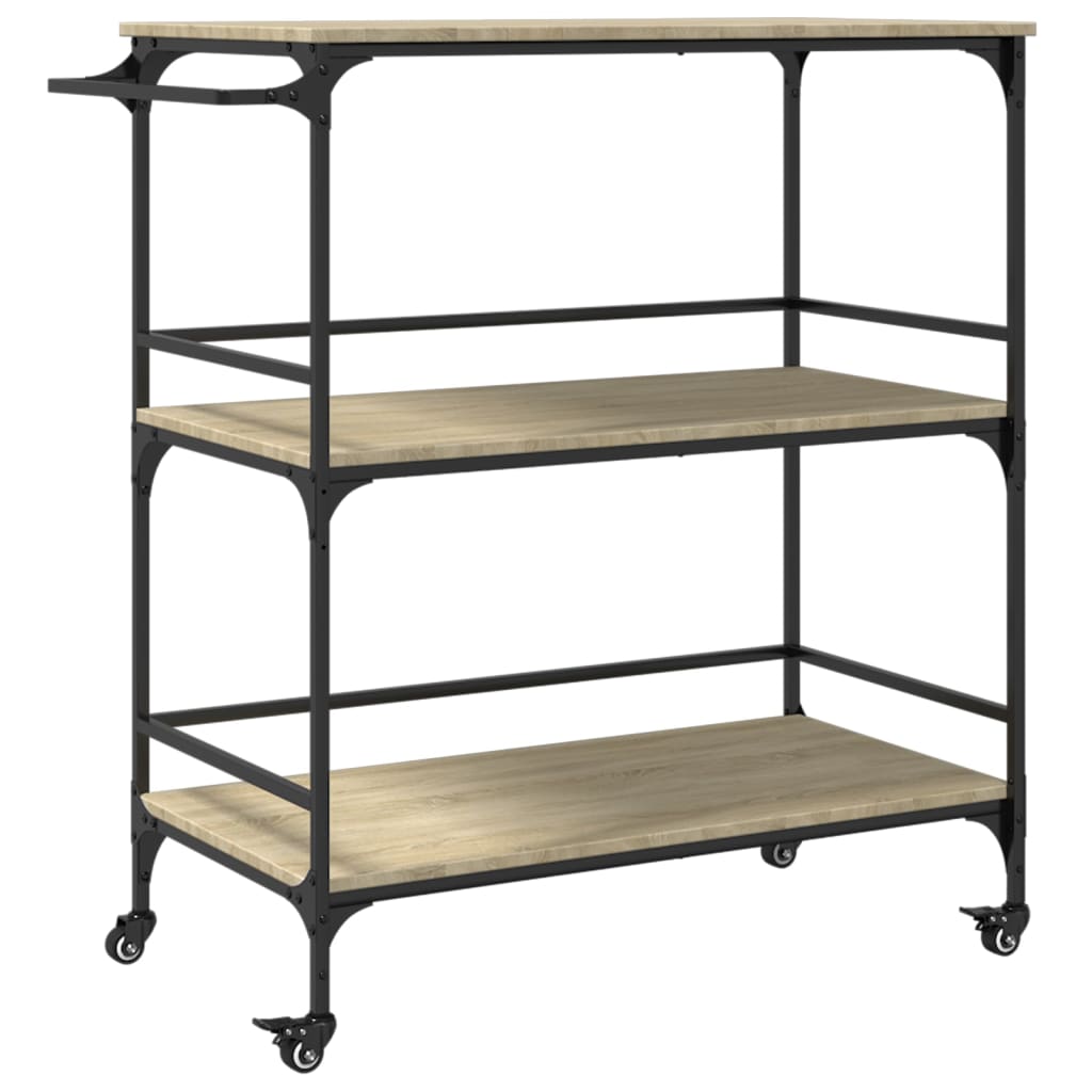 Kitchen trolley Sonoma oak 100.5x50x105 cm wood material