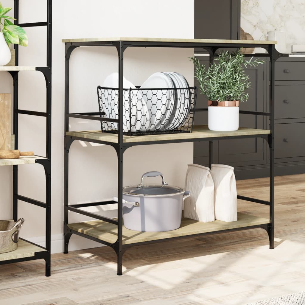 Kitchen trolley Sonoma oak 100.5x50x105 cm wood material