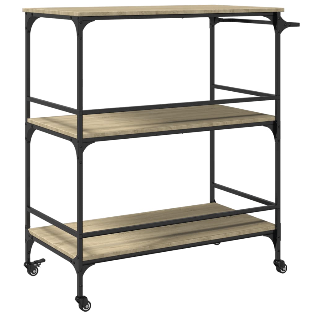 Kitchen trolley Sonoma oak 100.5x50x105 cm wood material