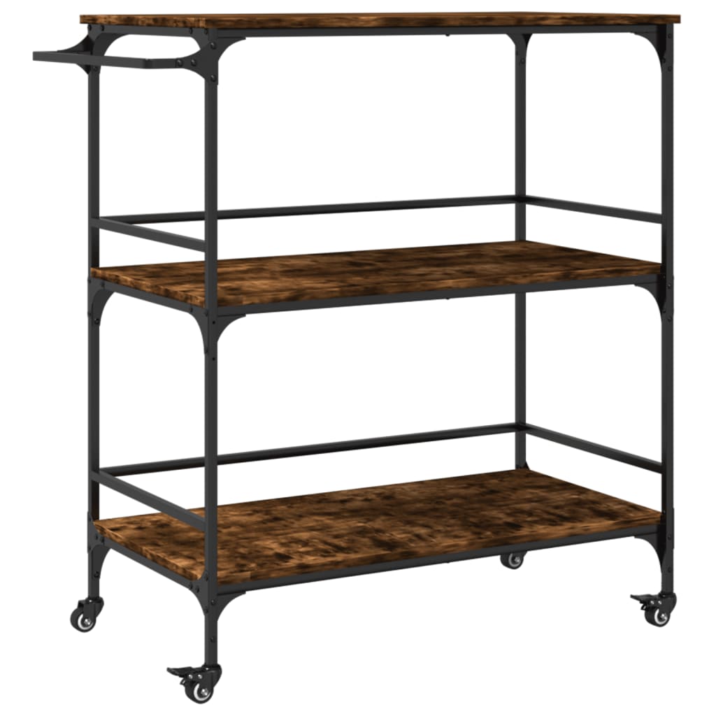 Kitchen trolley smoked oak 100.5x50x105 cm wood material