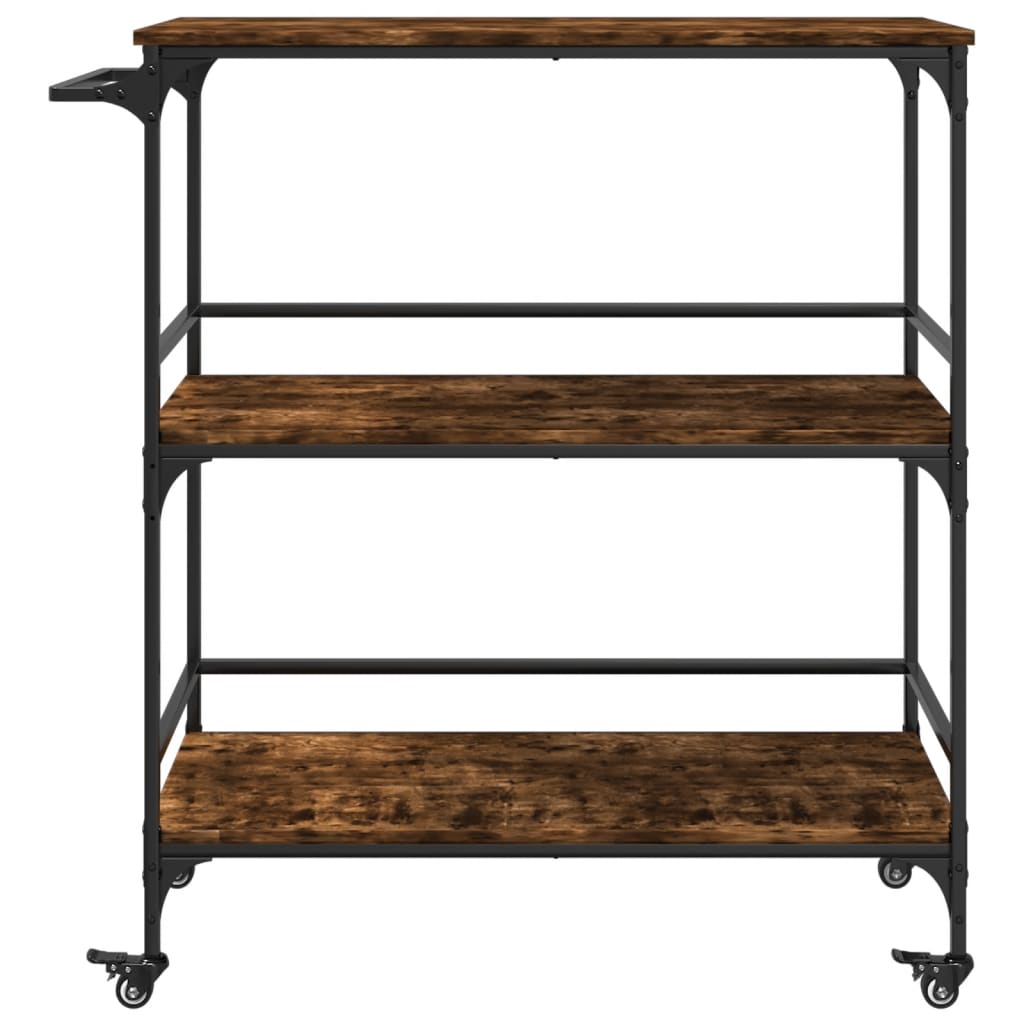 Kitchen trolley smoked oak 100.5x50x105 cm wood material