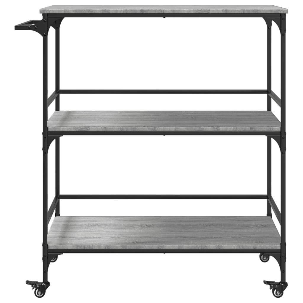 Kitchen Cart Grey Sonoma 100.5x50x105 cm Wood Material