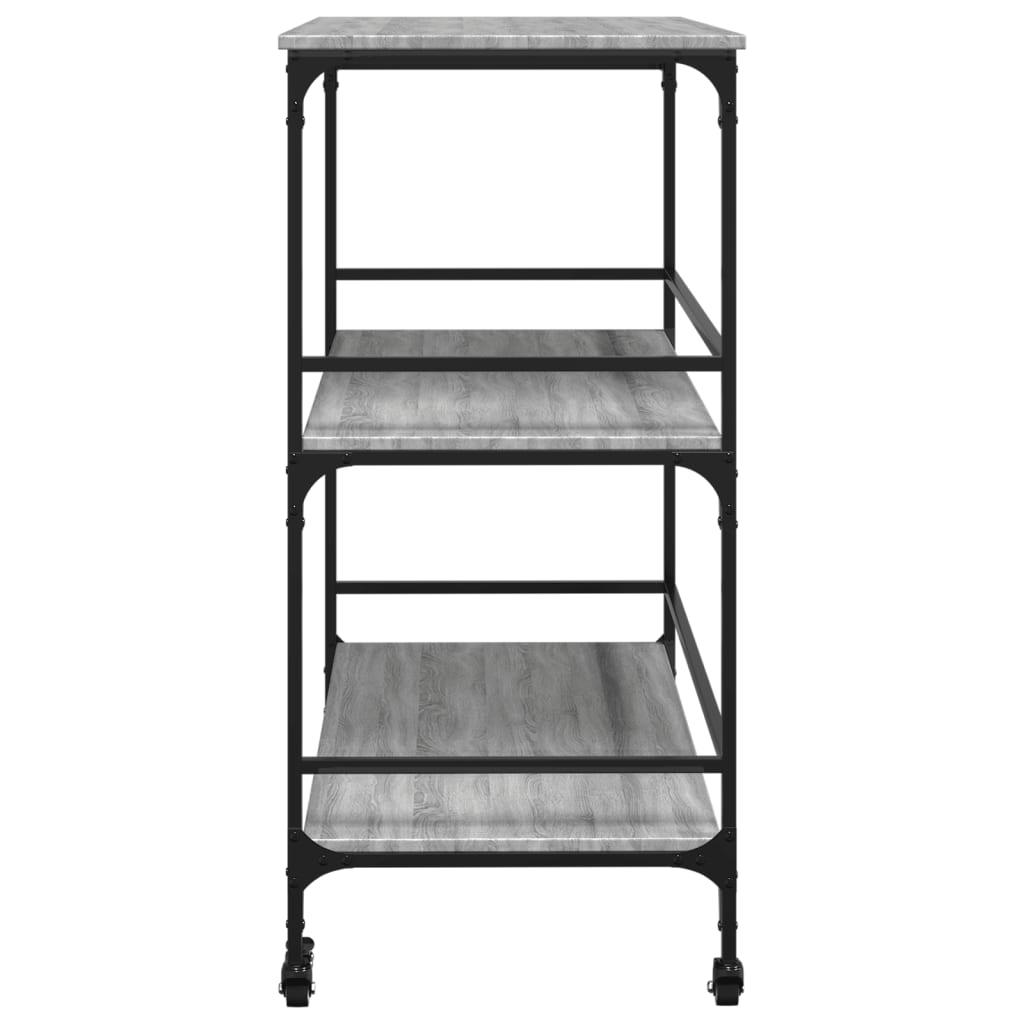 Kitchen Cart Grey Sonoma 100.5x50x105 cm Wood Material