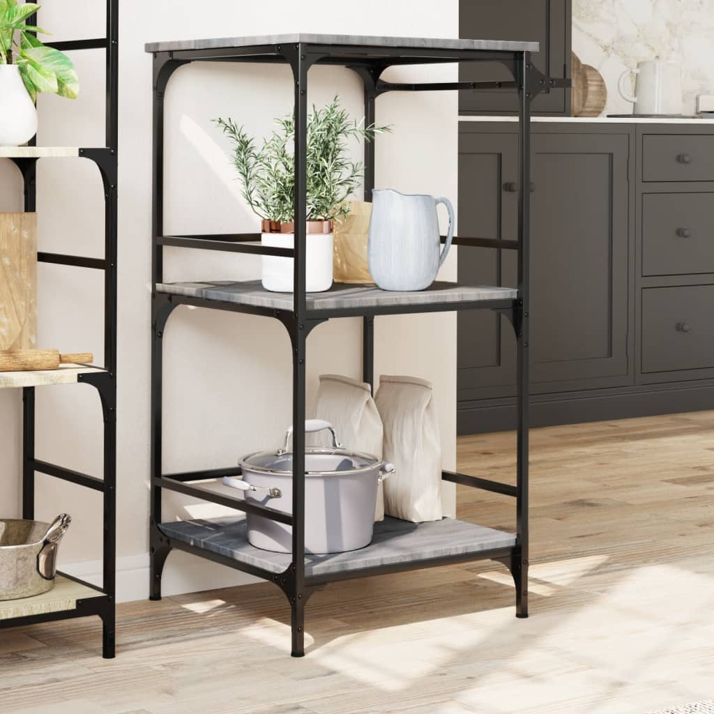 Kitchen Cart Grey Sonoma 60.5x50x105 cm Wood Material