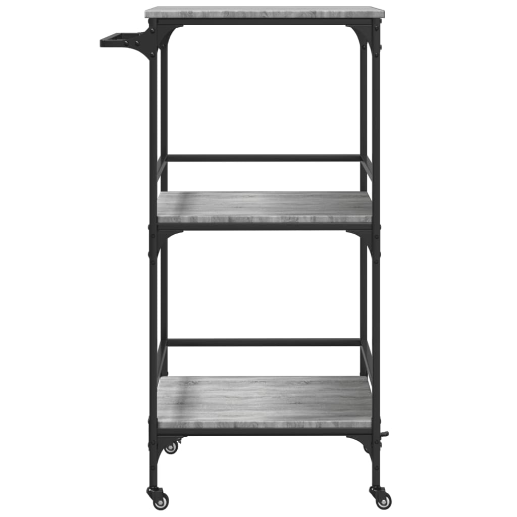 Kitchen Cart Grey Sonoma 60.5x50x105 cm Wood Material