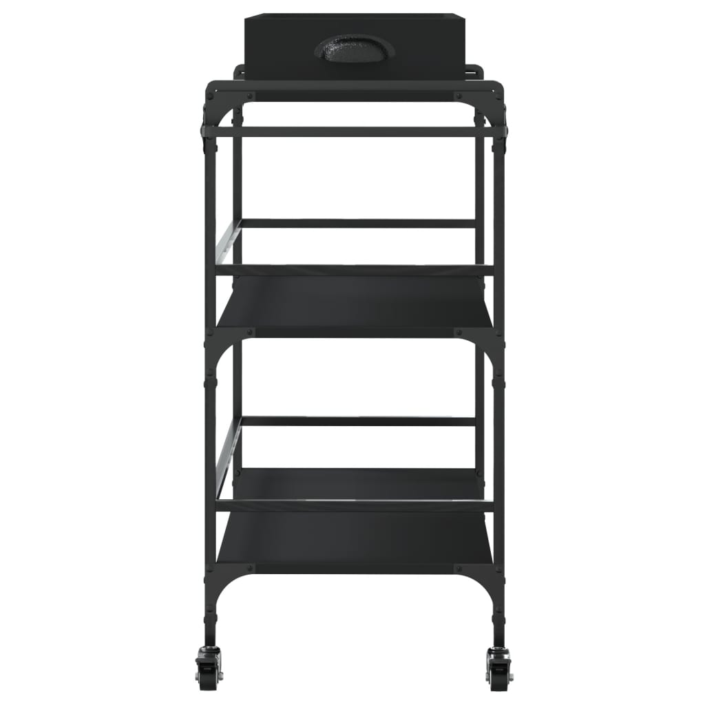 Kitchen Cart Black 81.5x41x92.5 cm Wood Material