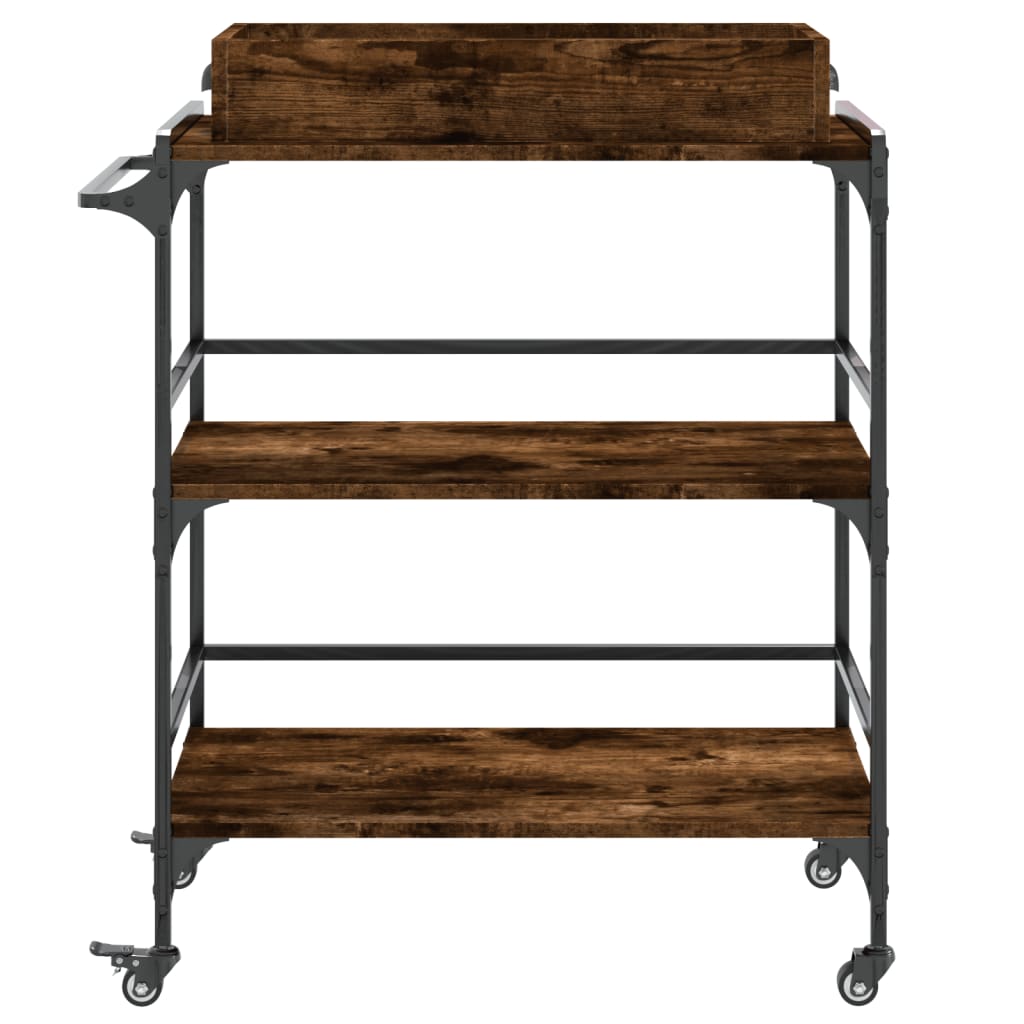 Kitchen trolley smoked oak 81.5x41x92.5 cm wood material